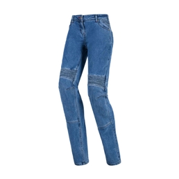 Steel Motorcycle trousers for ladies Light blue Washed