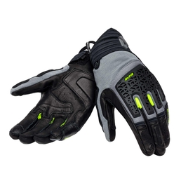 Gravel motorcycle gloves Black/Grey/Fluo Yellow