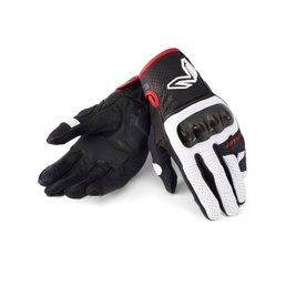 SK-2 motorcycle leather gloves White/Black